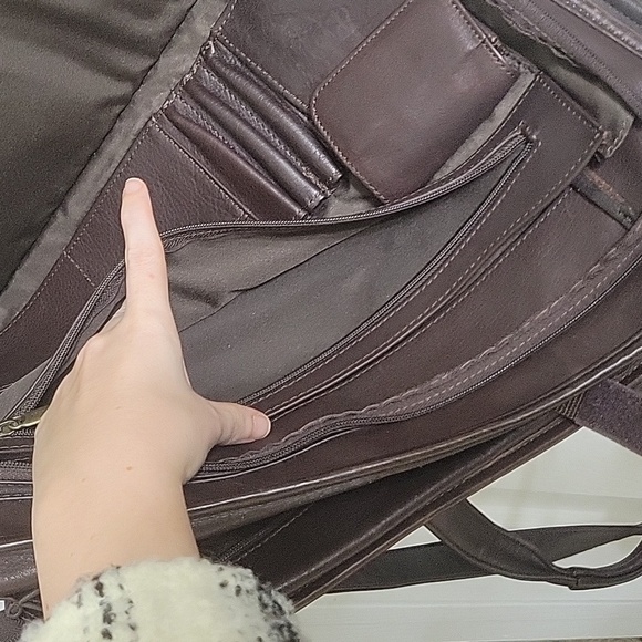 Vintage Protocol Dark Brown 100% Genuine Leather Briefcase - Picture 5 of 10